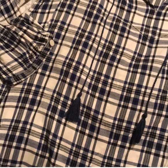 Madewell plaid artiste tunic shift dress tassels - Picture 7 of 8